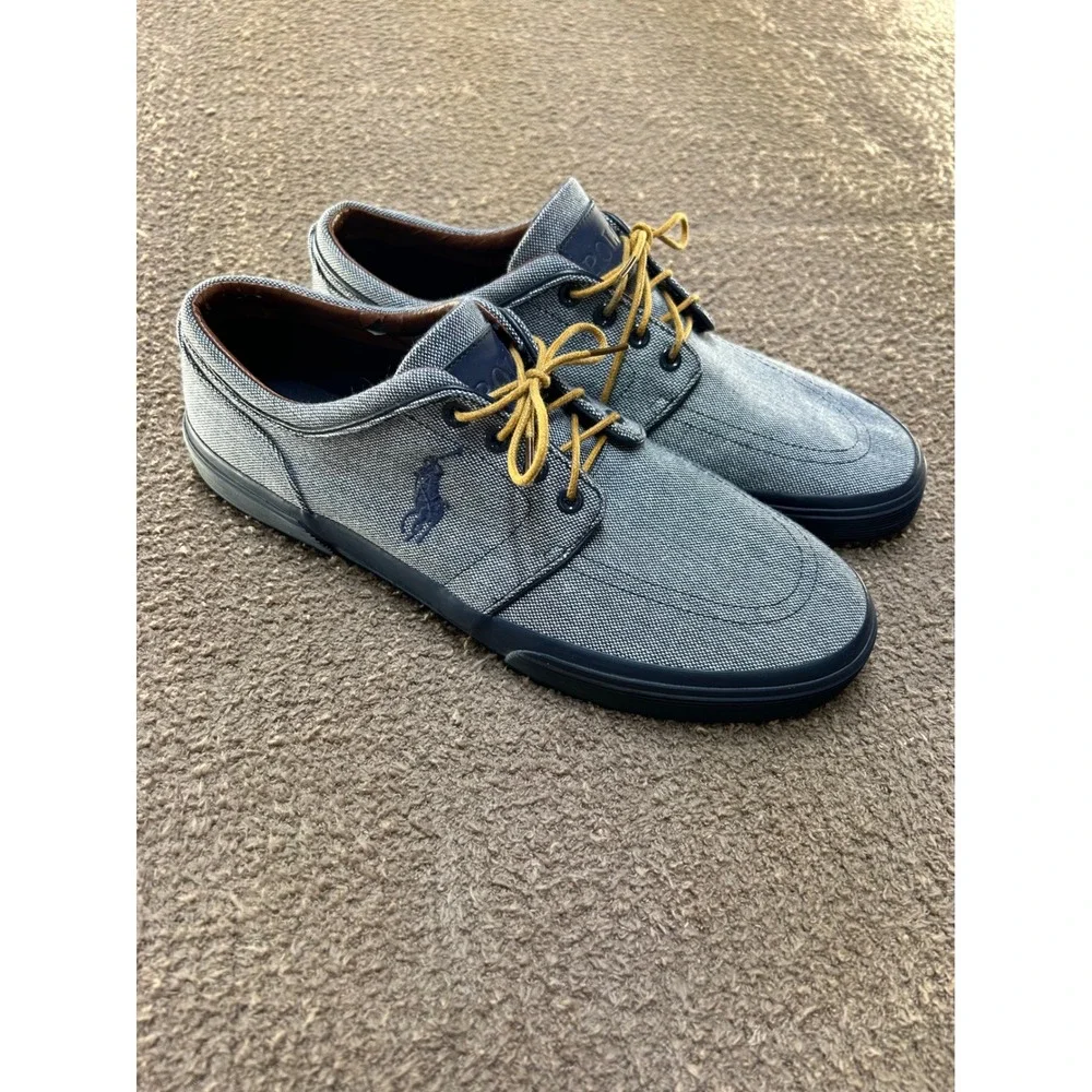 Polo Ralph Lauren Faxon Low Mens Chambray Blue Sneakers 11.5D 0200001087 L14